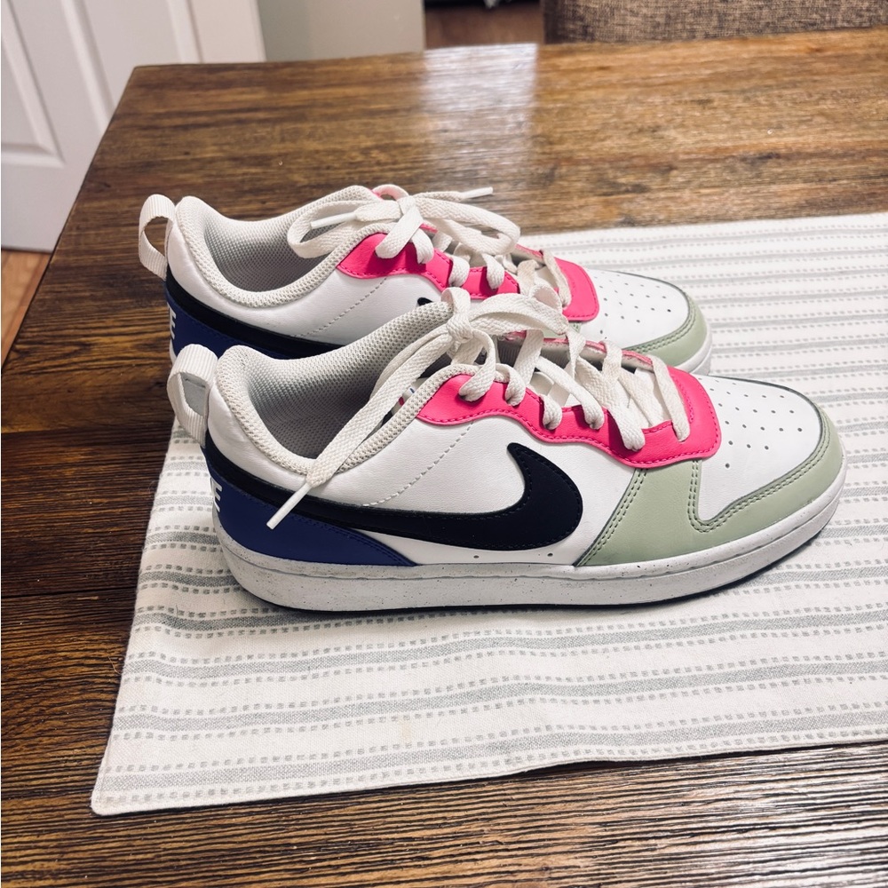 Nike Kids' White, Pink, Green, and Blue Sneakers